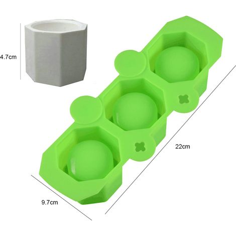 Moules à glaçons en silicone pour cocktails, whisky et chocolat, 3 cavités (vert) (1/5)