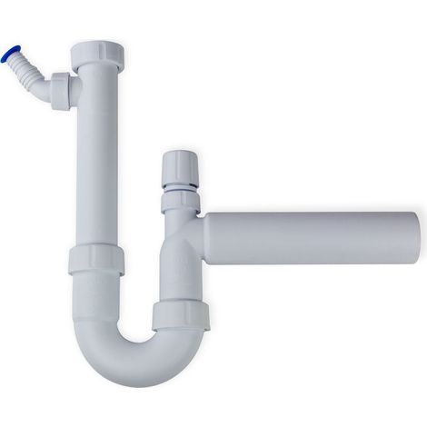 Siphon 1 1/2 Zoll DN 50 mit Geräteanschluss und Rohrbelüfter (1/2)