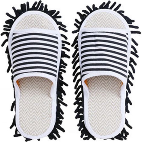 paire de chaussons-serpillères multifonctionnels en fibres, compatibles avec le nettoyage domestique (1/5)