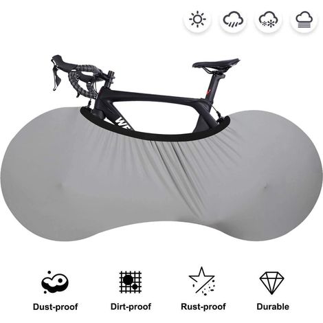 1 Housse de vélo, anti-poussière, élastique, polyester, lavable, pour VTT et vélo de course, rangement intérieur (1/5)