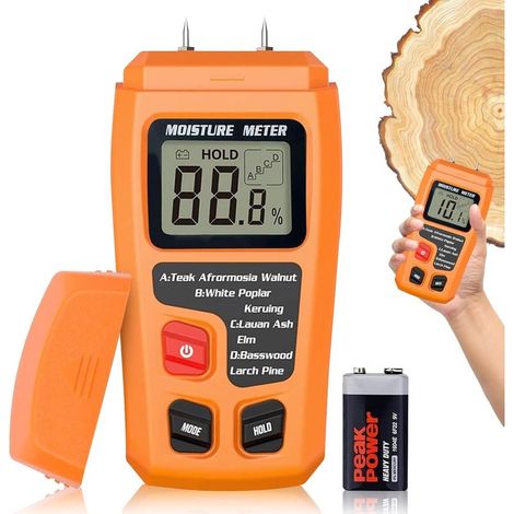 Moisture Tester, Wood Moisture Tester, Wall Moisture Tester, Wood Moisture Meter Range of Moisture Detector Mould Detector for Walls, Caravans, Logs, Firewood