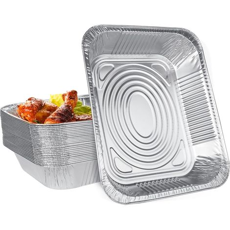 30 Stück Grill Aluschalen Groß 3500ML, Grillschalen Aluminium 32,5 x 26 x 6 cm, Einweg Aluminiumfolie Schalen Für Barbecue Das Kochen Grillen (1/5)