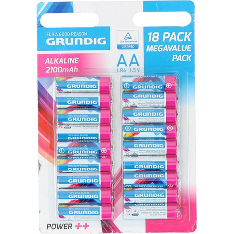 Grundig - AA/LR6 1,5V Alkaline-Batterie-Set 18-tlg. (1/3)
