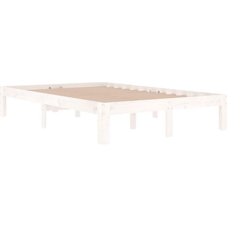 Estructura de cama doble pequeña sin colchón blanco 120x190 cm vidaXL (1/5)