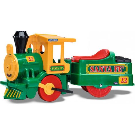 PEG Santa Fé Train Trenino Elettrico Cavalcabile per Bambini dai 2 Anni con Dettagli Far West, 12 Binari Curvi, Batteria Ricaricabile 6V (1/4)