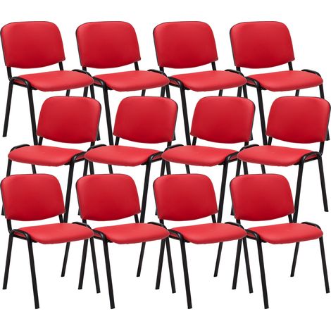 Set 12 Sedie Ufficio Visitatore Ken Imbottite In Similpelle rosso