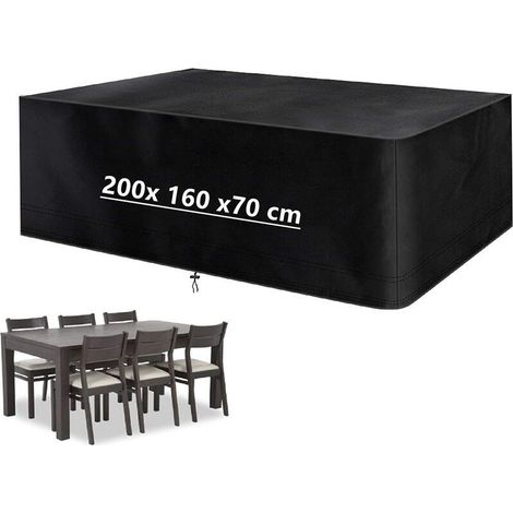 KAEJYIUT Housse Protection Mobilier Jardin Bâche Oxford 210D Imperméable Table Chaise Extérieur 200x160x70cm (1/5)