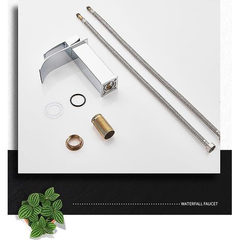 Robinet mitigeur de salle de bain à poignée unique avec cartouche céramique et commande d'eau chaude/froide - Sans plomb ni nickel (1/4)