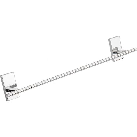 PrimeMatik - Toallero barra para pared cromado 450x72x60mm modelo Spool