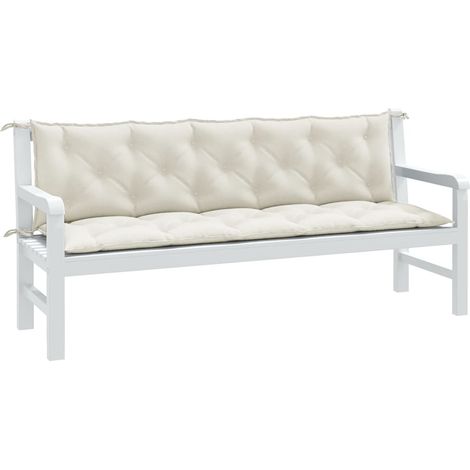 Gartenbank-Auflagen 2 Stk. Melange Creme 180x50x7 cm Stoff