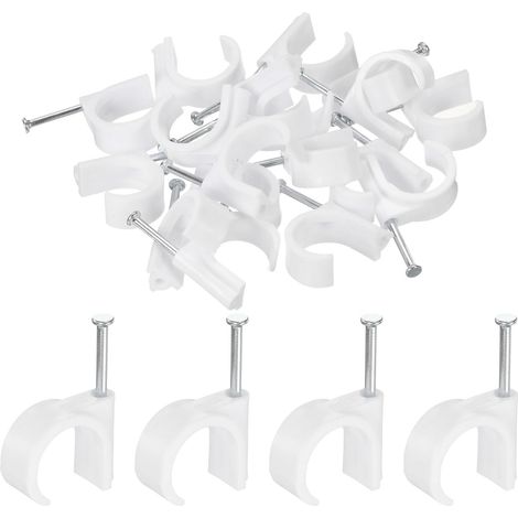 50pcs Attaches Câbles Avec Clou 25mm Circulaire Fixations Câbles (1/5)