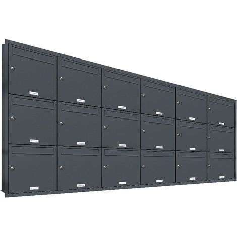 18er Briefkasten Anlage Unterputz Montage RAL 7016 Anthrazit (1/5)