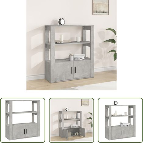 Holzwerkstoff - Sideboard Betongrau 80x30x90 cm Holzwerkstoff (1/5)