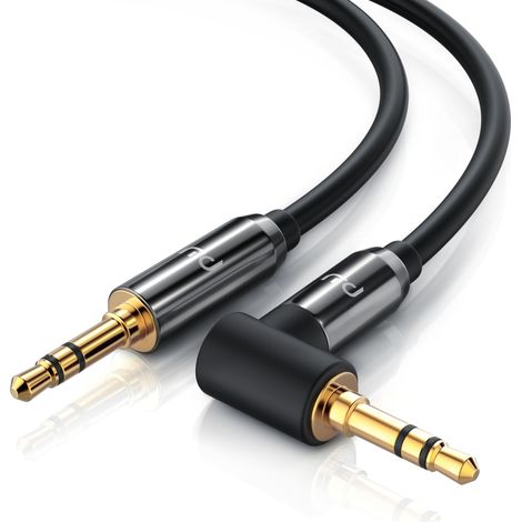 Primewire AUX zu 3,5-mm-Klinke Audio-Kabel 90° gewinkelt, HiFi Klinkenkabel Verbindungskabel  für Audiogeräte - 2m (1/5)