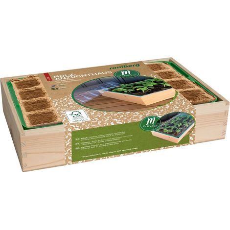 Romberg Holz-Anzuchthaus M 37x24x13 cm mit 24 Pots, FSC-zertifiziertes Holz (1/5)