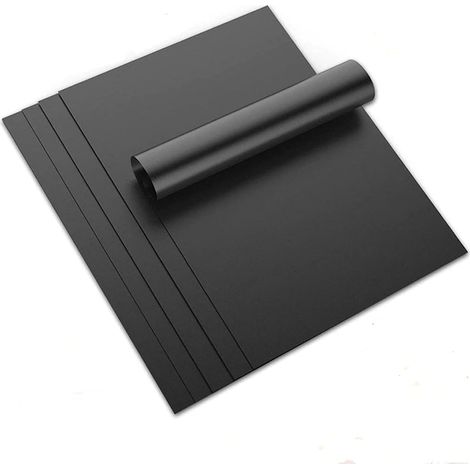 Tapis de cuisson pour barbecue, antiadhésifs, réutilisables et faciles à nettoyer, résistants à la chaleur, 40 x 33 cm, noirs, lot de 5