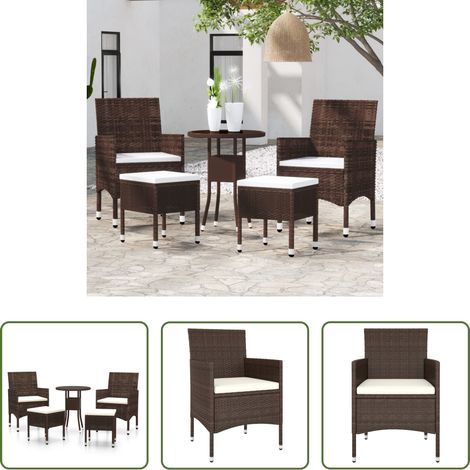 vidaXL Meubles de terrasse - Salon de jardin 5 pcs Résine tressée Marron (1/5)