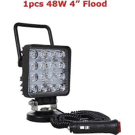 1/2 barres lumineuses LED 48W/36W avec support magnétique, lampe de travail portable pour voiture, 4x4, quad, camion, tracteur, bateau tout-terrain, faisceau large. 1 barre lumineuse LED 48W avec supp (1/5)