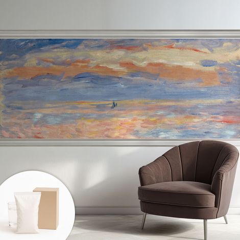 Papier peint intissé classique moderne pour salon et chambre à coucher Décoration rapide avec colle Paysage marin 250x104 cm (1/5)
