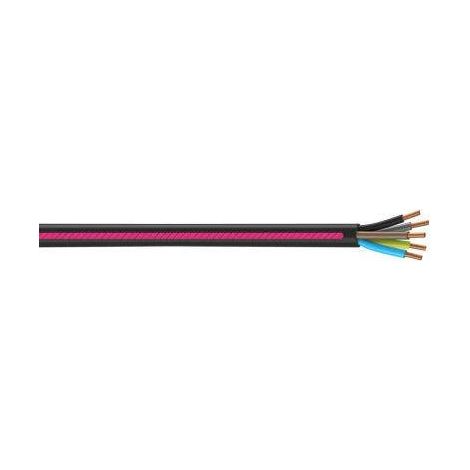 Câble électrique R2V 5G 1,5mm² noir liseré rose 100m - CDP