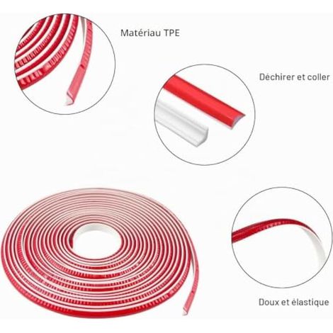 8m Plinthe Souple Autoadhésive, Quart de Rond en TPE Autoadhésive de Moulure, Moulure Plafond, Corniche, Quart de Rond Plastique pour Bords de Murs, Comptoirs, Armoires et Plafonds (1/3)