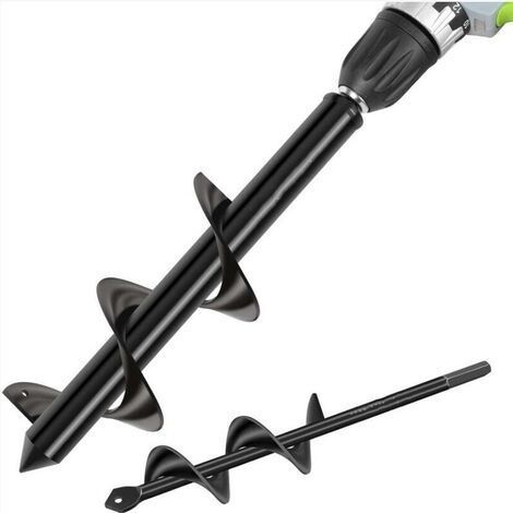 Mèche Jardin Tarière Ø 80 et Ø 40 mm 2 Pièces, Forets de Jardin en Spirale, Outil de Plantation Pratique pour Faire Rapidement Trou et Planter des Fleurs Arbres Arbustes (1/5)