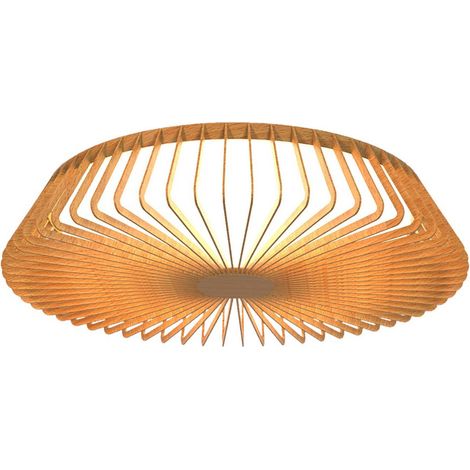 Inspired Mantra Himalaya Techo redondo de 53 cm (solo luz), LED de 56 W, blanco sintonizable de 2700-5000 K, 2500 lm, control remoto, madera, 3 años de garantía (1/5)