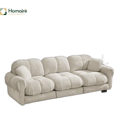 Sofa mit Modulen und Armlehnen aus Chenille khaki en Polyester 260 x 86 x 90 cm HOMAIRE (1/5)