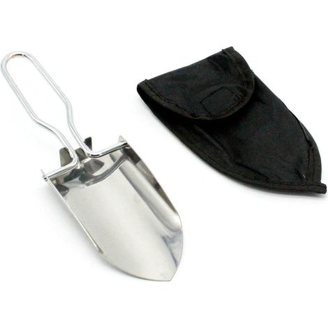 Klappspaten, Campingspaten, multifunktionaler Minispaten mit Tragetasche, ideal zum Angeln, Campen und Wandern (1 Stück).