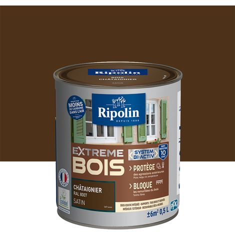 Ripolin – Peinture bois satin haute protection 10 ans – Pour bois dur – Application directe sans sous-couche – Résistante aux chocs et au lessivage (1/5)