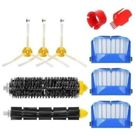 Kit brosse pour Roomba série 600 - Kit de 10 pièces accessoires (Brosses Latérale, filtres, brosse de Cerda et etc..) pour aspirateur robot (1/4)