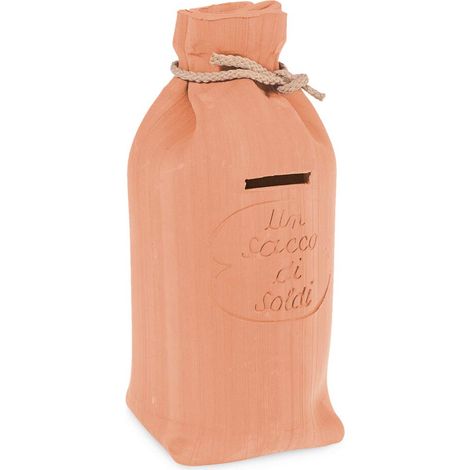 Home Sacco Salvadanaio in Terracotta, 25 cm