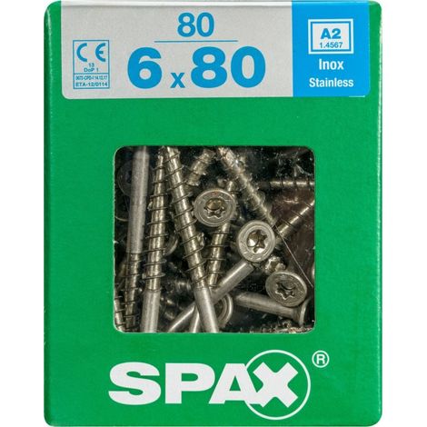 Spax Universalschrauben 6.0 x 80 mm TX 30 - 80 Stück Edelstahl Holzschrauben (1/3)
