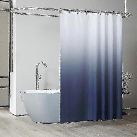 Filiyano-Rideau de douche 200x200 cm avec 12 crochets, extra large, lesté, résistant à la moisissure, bleu foncé, imperméable, grand rideau de douche (1/4)