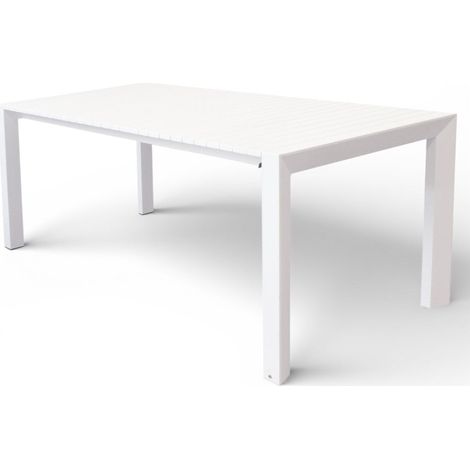 Tavolo allungabile rettangolare con struttura in alluminio bianco 182x90xH75 cm Nasvill