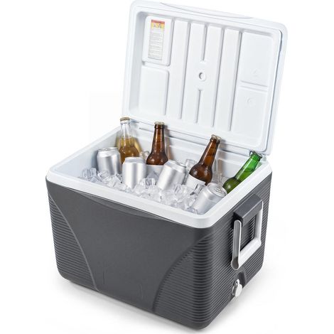 Sans montage, glacière portable rigide 41 L avec poignées, 4 porte-gobelets, conservation du froid pour camping (1/3)