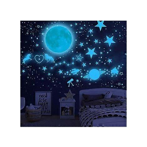 Étoiles phosphorescentes SZTXJ pour plafond, stickers muraux licorne, décoration murale licorne pour chambre de fille, autocollants lumineux licorne étoiles planète pour plafond (1/5)
