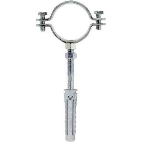 COLLARE PER TUBO TUBI TUBAZIONI ACCIAIO ZINCATO 2" CON TASSELLO E VITI (2 pezzi) (1/3)