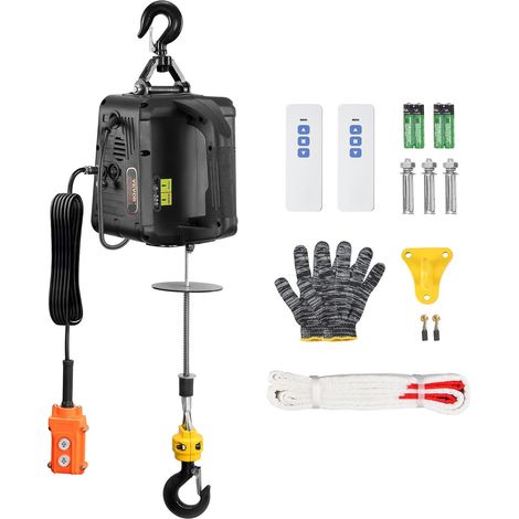Palan Électrique 3 en 1 Treuil Électrique Portable 220-240 V CA Treuil de Levage 498,95 kg 1500 W Hauteur de Levage 7 m 4 m/min Télécommande Filaire et Sans Fil pour Garage Entrepôt Remorquage (1/5)