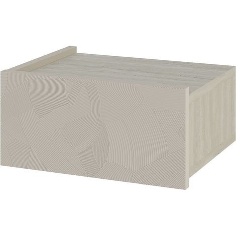 Nachttisch mit LED-Beleuchtung aus Holz "Onda" - 38 x 31 x 18 cm - Beige