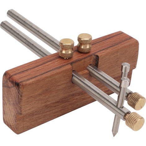 Calibre de traçage pour le travail du bois, à double tige, en acier inoxydable, pour mortaiser le métal, le bois et la céramique. (1/5)