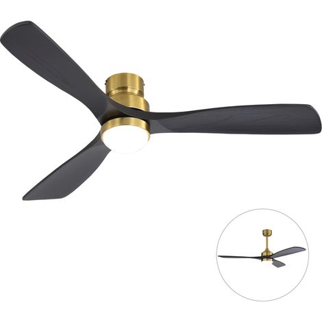 Fraîcheur silencieuse : ventilateur de plafond 132 cm avec LED dimmable, moteur DC réversible, pour plafonds hauts et bas (1/5)