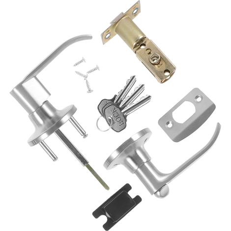 Ensemble de poignées de porte avec serrure pour chambre et salle de ba (1/5)