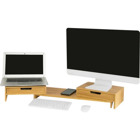 Elevador del Monitor Giratorio Ajuste de Ancho Soporte del Ordenador Portátil 60-108 x 22 x 11 cm BBF04-N SoBuy ES