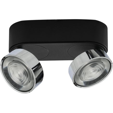 Applique/Plafoniera LED serie HOLE 13W 3000K CRI90 Nero/Cromo - Illuminazione Interni Alta Efficienza - Rossini Illuminazione (1/5)