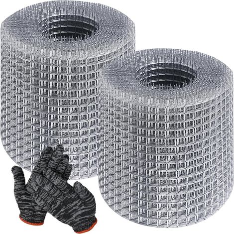 Rollen Edelstahl-Drahtgewebe: WANDGU 10 cm x 8 m Drahtgewebe mit Handschuhen, feinmaschiges Drahtgewebe zum Füllen von Lücken, Nagetierschutz,