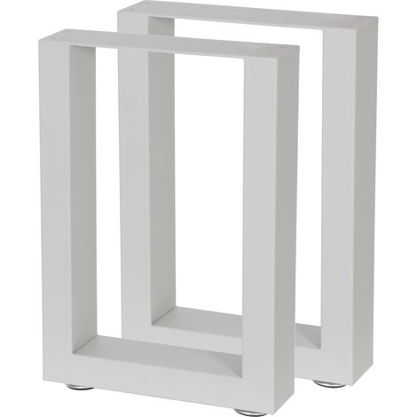 Zelsius Juego de 2 Traves de Mesa (An) 30 x (Al) 43 cm, Patas de Metal, Gris claro (1/4)