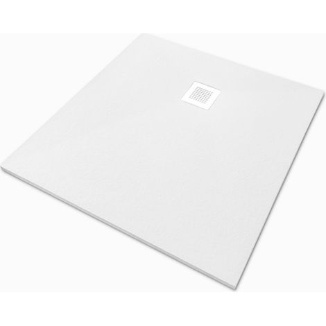 Veroni Duschwanne aus Kompositstein mit Schiefer-Muster flach (TxBxH) 90 x 90 x 3 cm Weiß Veroni Duschwanne aus Kompositstein mit Schiefer-Muster flach (TxBxH) 90 x 90 x 3 cm Weiß (1/5)