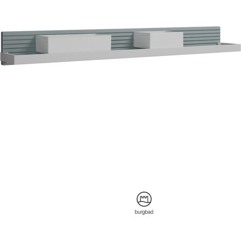 burgbad Fiumo Wandboard mit Metallreling 100 cm, Reling und Boxen in weiß (1/2)