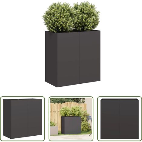 Gartenkübel - Pflanzkübel Schwarz 80x40x80 cm Kaltgewalzter Stahl (1/5)